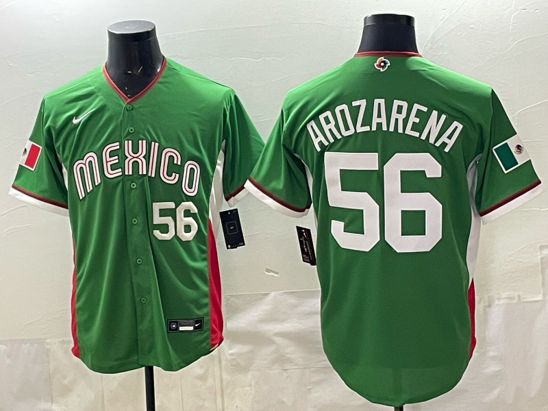 Men 2026 World Cub USA #56 Arozarena green Nike MLB Jersey 007